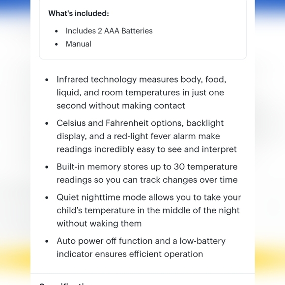 New HoMedics No Touch Infrared Thermometer - Picture 7 of 8